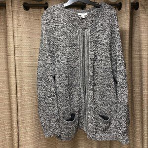 Old Navy 3X B&W zippered cardigan